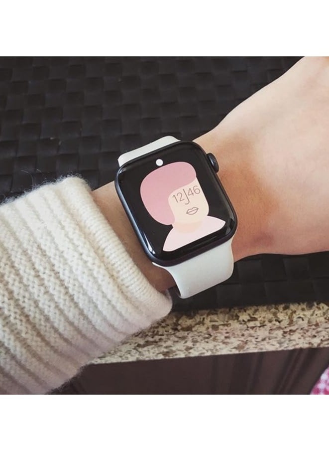 FITIT FITIT Bands for Apple Watch Band match with any Apple Watch Series 3 and Above (41mm 38mm and 40mm cases), Soft Silicone Sport Replacement Strap, White.  - Image 3