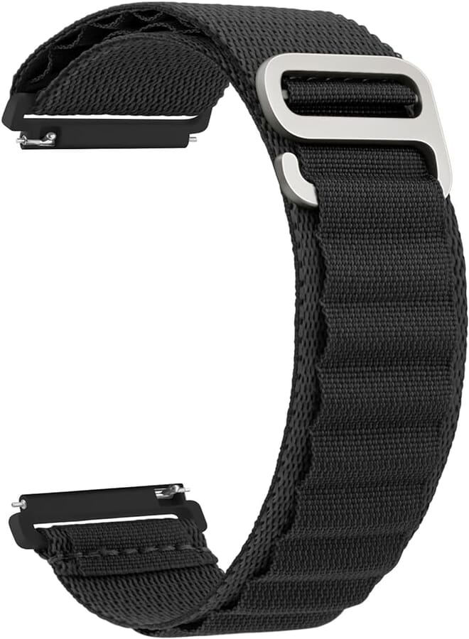YILED Loop Nylon Bands 20mm 22mm Quick Release Watch Strap, Sport Nylon Solo Loop Rugged Replacement Strap for Women Men (22mm, Black)
