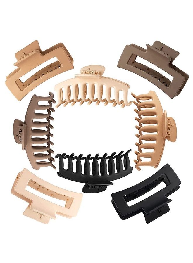 Pactiv 8 Pcs Large Hair Claw Clips 4.3" Hair Clips For Women & Girls Strong Hold Matte Claw Hair Clips For Women Thick Hair & Thin Hair 90 - Image 2