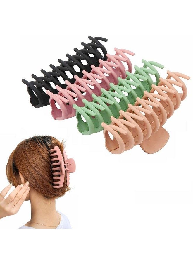 Pactiv 8 Pcs Large Hair Claw Clips 4.3" Hair Clips For Women & Girls Strong Hold Matte Claw Hair Clips For Women Thick Hair & Thin Hair 90 - Image 5