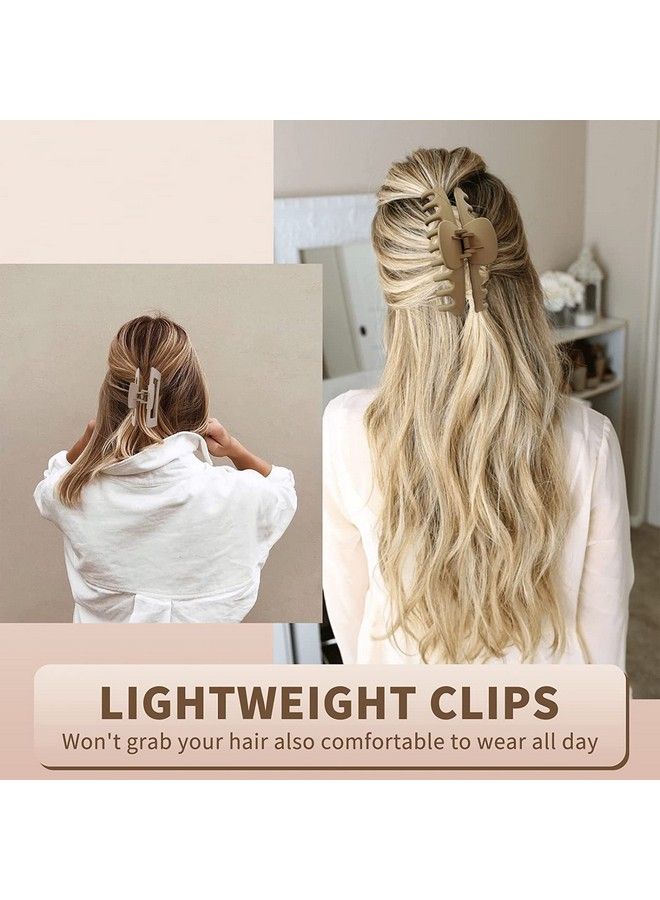 Pactiv 8 Pcs Large Hair Claw Clips 4.3" Hair Clips For Women & Girls Strong Hold Matte Claw Hair Clips For Women Thick Hair & Thin Hair 90 - Image 4