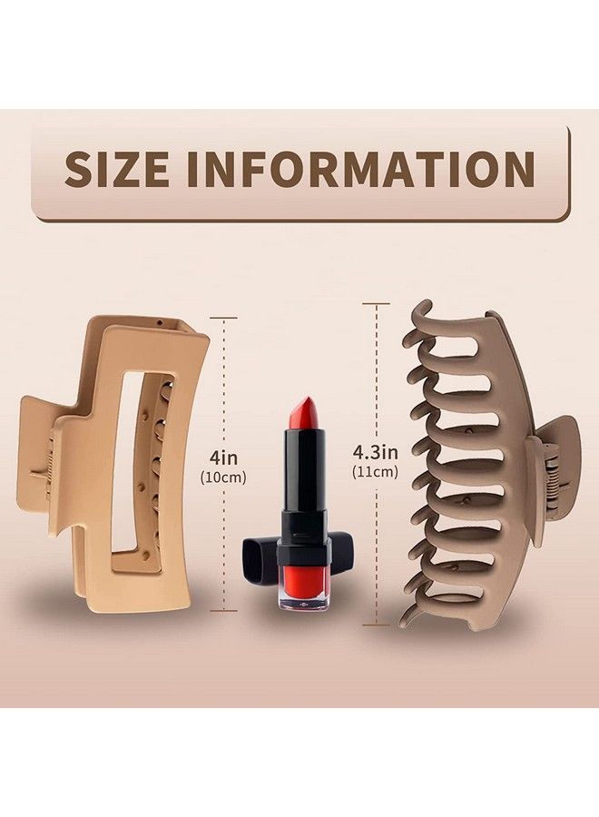 Pactiv 8 Pcs Large Hair Claw Clips 4.3" Hair Clips For Women & Girls Strong Hold Matte Claw Hair Clips For Women Thick Hair & Thin Hair 90 - Image 3
