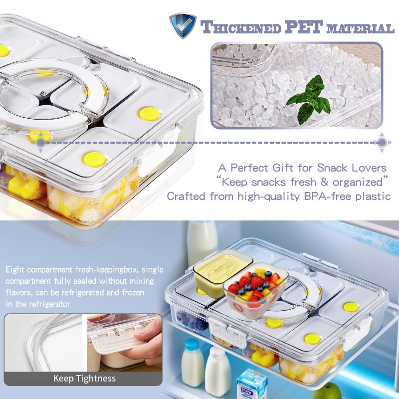 FZDSY Snackle Serving Tray with Lid â€“ Leak-Proof Upgraded Snack Platter for Dips, Sauces, Fruits & Veggies â€“ Airtight Covered Food Tray for BBQ, Picnics, Road Trips & Outdoor Entertaining - Image 5