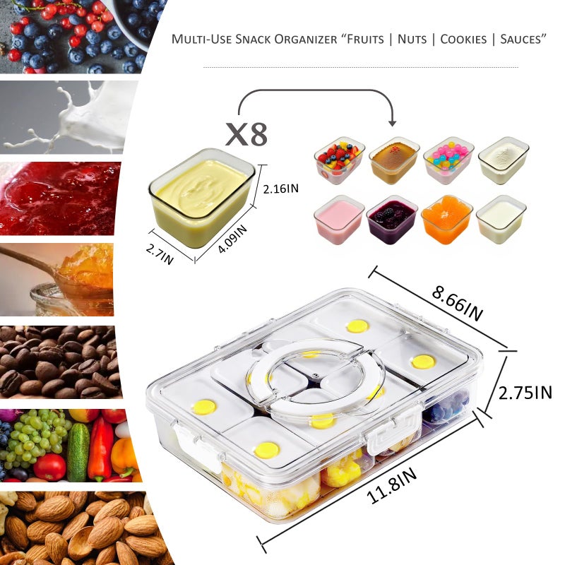 FZDSY Snackle Serving Tray with Lid â€“ Leak-Proof Upgraded Snack Platter for Dips, Sauces, Fruits & Veggies â€“ Airtight Covered Food Tray for BBQ, Picnics, Road Trips & Outdoor Entertaining - Image 2