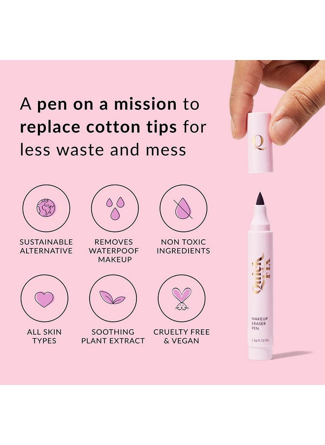 The Quick Flick - The Quick Flick Reusable Quick Fix Makeup Eraser Pen - Instant Travel Size Makeup Remover Pen for Eyeliner, Mascara, Lips, & Brows - Precision Smudge Corrector, Gentle on Skin & Mess-Free - Image 1