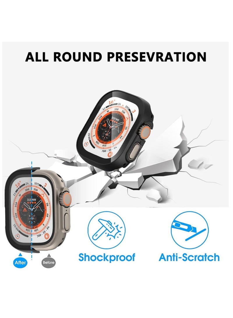 Captaintech 6 Pack Case for Apple Watch Ultra 49mm with Tempered Glass Screen Protector, Full Coverage Scratch Resistant Hard PC Protective Bumper Cover for iWatch 49mm Accessories - Image 3
