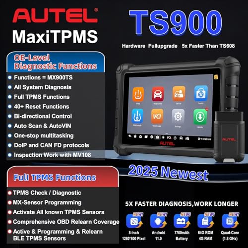 Autel MaxiTPMS TS900 Scanner, 2025 Level-Up of MK808S-TS MK900 MX900 MK808S Same as MX900TS MK900TS, 3000+ Bidirectional, Full TPMS Function, 40+ Service, All System Diagnostic Scan Tool, DoIP&CANDF - Image 2