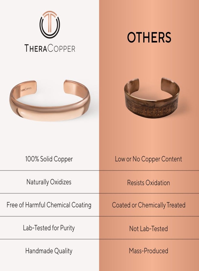 TheraCopper Copper Bracelet for Men & Women - 100% Pure Copper Bracelets - Raw, Solid & Uncoated Authentic Handmade Tibetan Bracelet Cuff Bangles (Plain) - Image 5