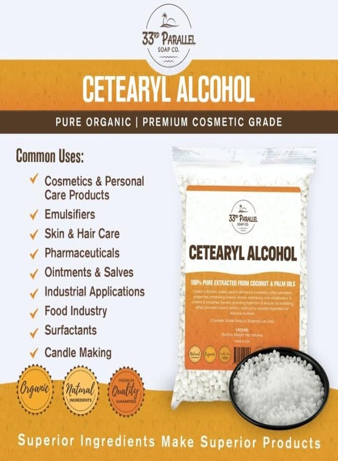 33RD PARALLEL SOAP CO. CETEARYL Alcohol (1 lbs / 16 oz) 100% Pure Extracted from Coconut & Palm Oils. Premium Granules Cetearyl Alcohol for Lotion Making, Creams, Scrubs, Shampoos, Conditioners, Moisturizers | 1 Pound - Image 3
