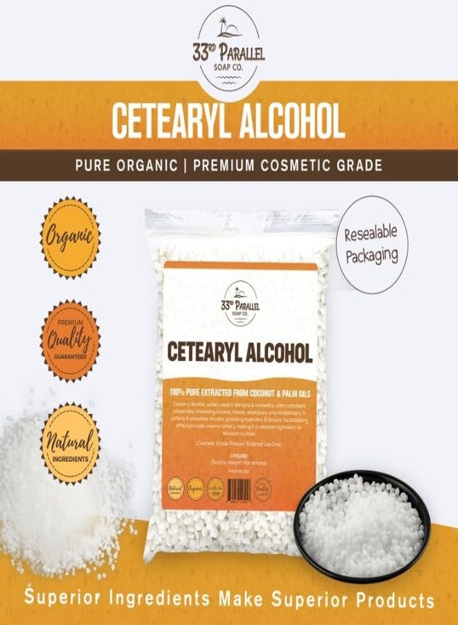 33RD PARALLEL SOAP CO. CETEARYL Alcohol (1 lbs / 16 oz) 100% Pure Extracted from Coconut & Palm Oils. Premium Granules Cetearyl Alcohol for Lotion Making, Creams, Scrubs, Shampoos, Conditioners, Moisturizers | 1 Pound - Image 2