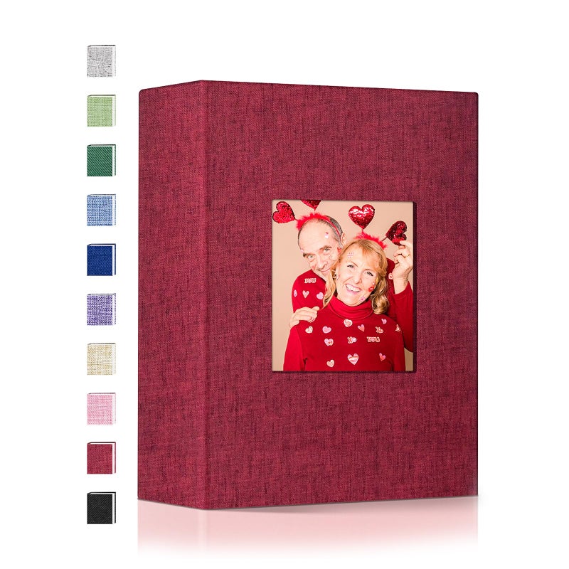 popotop Photo Album 4x6-100 Photos Photo Books with 100 Vertical Pockets Linen Cover Albums for Family Wedding Anniversary Baby Vacation Pictures - Image 1