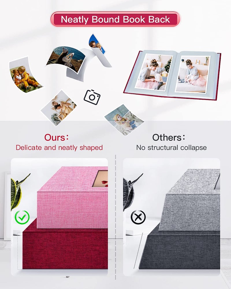 popotop Photo Album 4x6-100 Photos Photo Books with 100 Vertical Pockets Linen Cover Albums for Family Wedding Anniversary Baby Vacation Pictures - Image 5