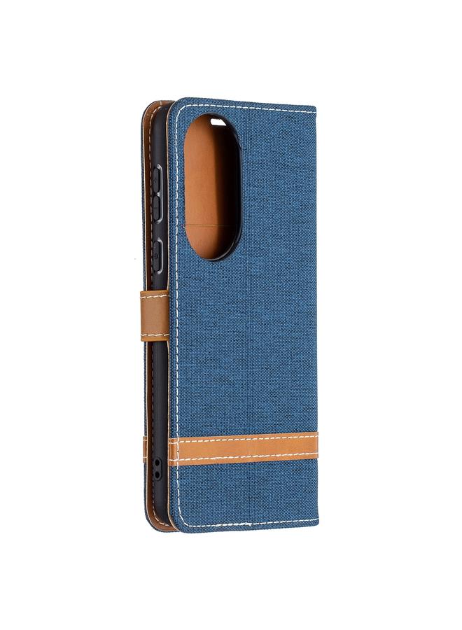 S-TOP Case For Huawei P50 Color Matching Denim Texture Horizontal Flip Leather Case with Holder & Card Slots & Wallet & Lanyard - Image 3