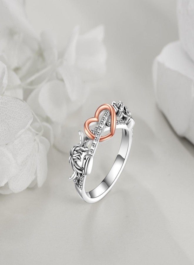 POPLYKE Highland Cow Infinity Ring 925 Sterling Silver Cute Cow Animal Ring Mother MOM Jewelry Gift for Women 7 - Image 5