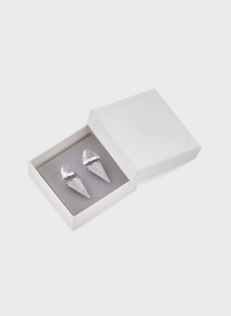 SWAROVSKI Lucent Stone Detail Spyke Stud Earrings