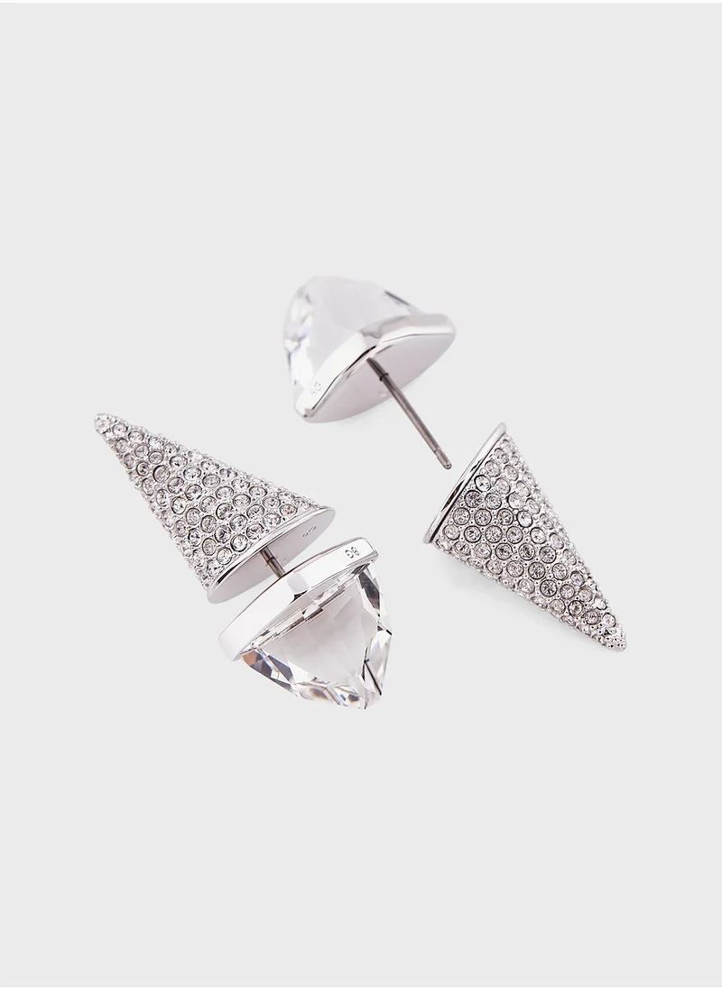 SWAROVSKI Lucent Stone Detail Spyke Stud Earrings