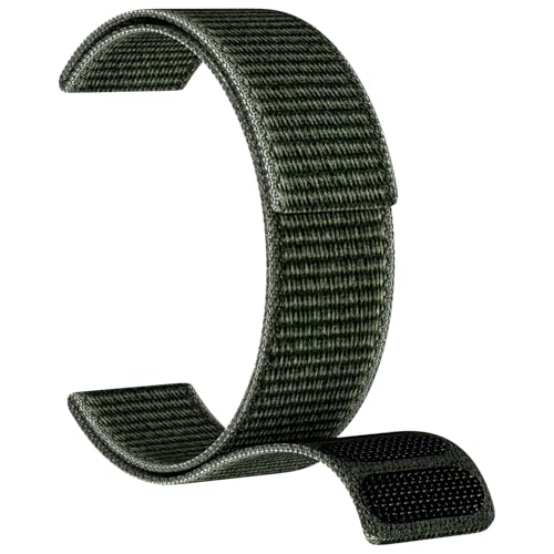 OVERSTEP Quick Dry Watch Band Compatible with Fenix 8 47mm/Fenix 7/Fenix 6/Fenix 5, 22mm Loop Woven Nylon Sports Strap for Garmin Epix Pro 47mm/Instinct 2/Forerunner 965(Army Green) - Image 2