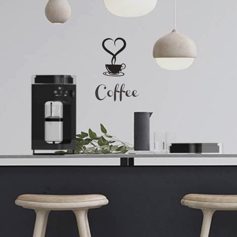ATCYMI 3 PCS Coffee Signs Wall Decor Sticker for Coffee Bar Kitchen Removable DIY Vinyl Decal Wallpaper for Restaurant Kitchen Home Office Shop Hotel Decoration - Image 2