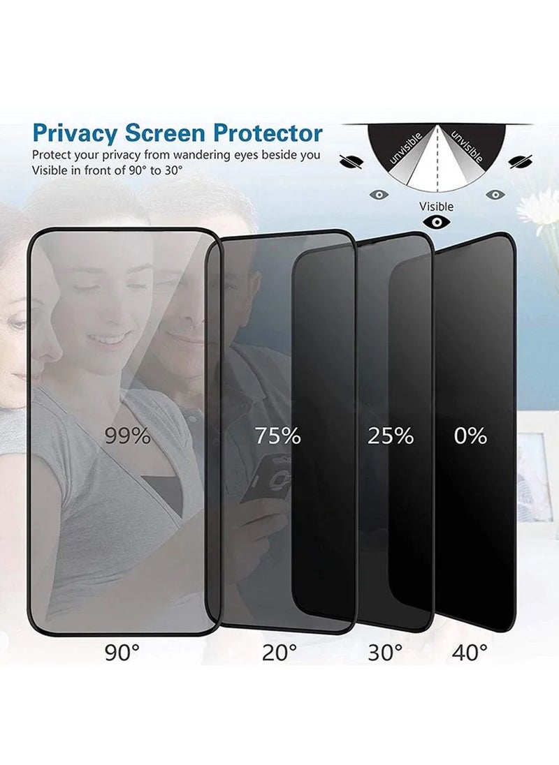 Wtech - Realme 12x 5G 2024 Nano Ceramic Privacy Full Glue Full Cover Matte Flexible Screen Protector (MSCNMP) - Clear/Black - Image 1