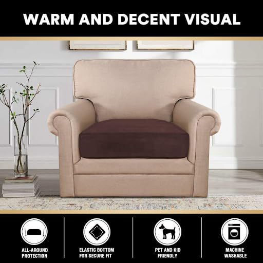 Naman Arts Sofa Foam Cushions with Zip Cover Sofa Gaddi Seat 22x21x4 Back 21x18x4 Density 32 FoamDark Maroon - Image 3