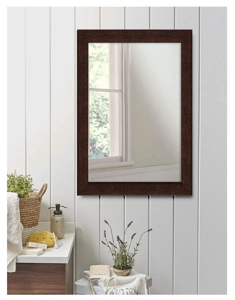 Stuthi Arts Brown Decorative Wall Mirror Decorative Mirror (Rectangle) (31.75 X 40.64 CM, Framed, Rectangular) - Image 5