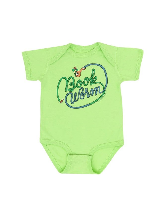 Out of Print Richard Scarry Bookworm Baby Bodysuit (Lime Green, 6 Mo) - Image 1