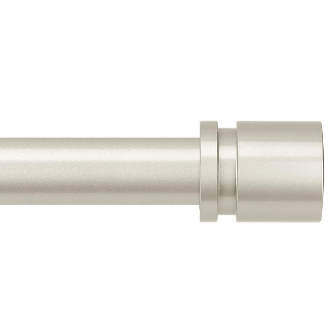 CURTAIN RODS FOR WINDOWS 16 TO 48 OR 60 INCHES MAX ADJUSTABLE LENGTH 1 INCH DIAMETER WINDOW CURTAIN ROD WITH ALUMINIUM END CAP BRUSHED NICKEL