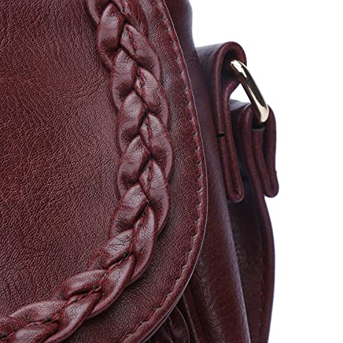 KKXIU Casual Flap Saddle Crossbody Bags for Women Purses and Handbags with Tassel (Z-Wine) - Image 2