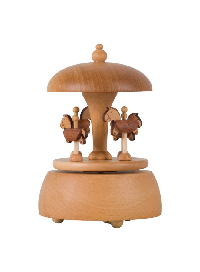 Direct Wooden Music Box Ornaments Birthday Gift Carousel Crafts Music Box Graduation Gift-Color:1530 - Image 4