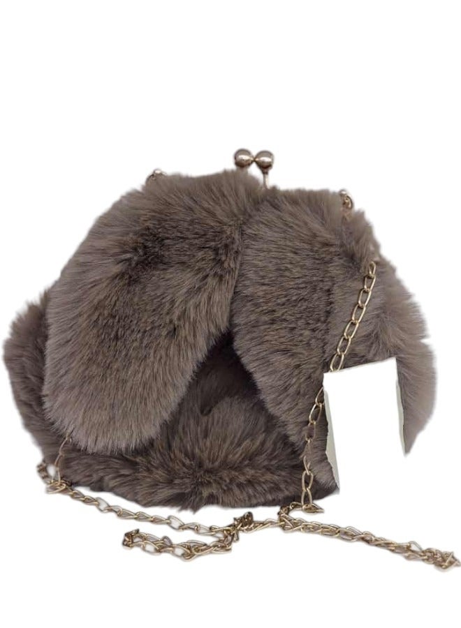 Cute Rabbit Ear Bag With Chain/Handbag/Crossbody Sling Bag/Purse/Stylish Bags for Girls Brown  - Image 2