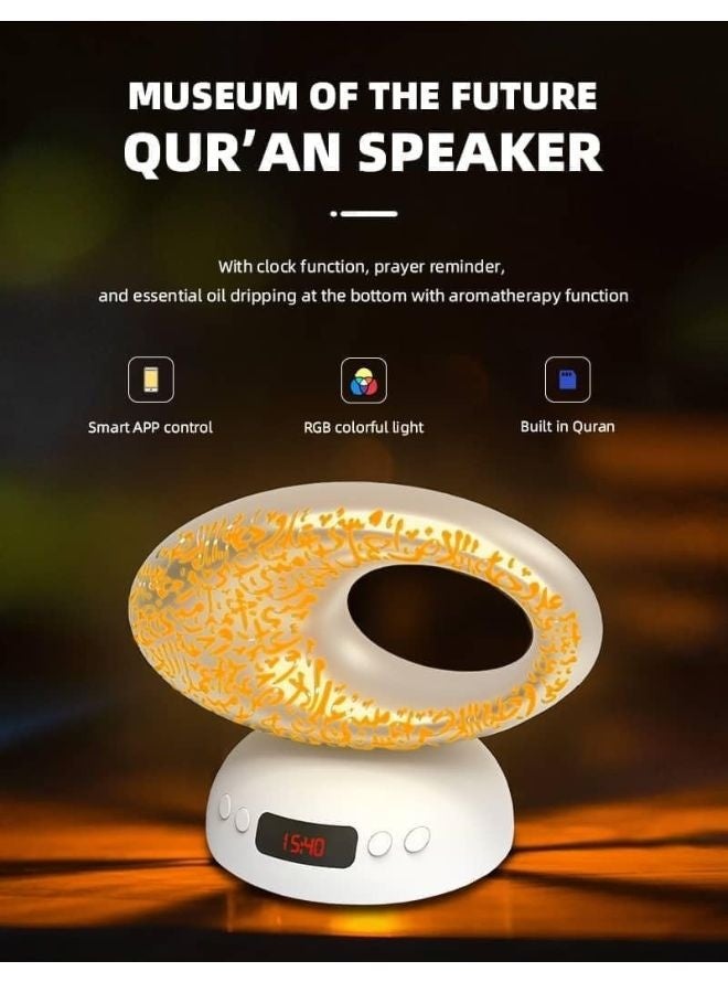 Equantu SQ606 Premium Quran Speaker Museum Of The Future Design Digital Quran Speaker Wireless LED with Azan Clock and App control - Image 3