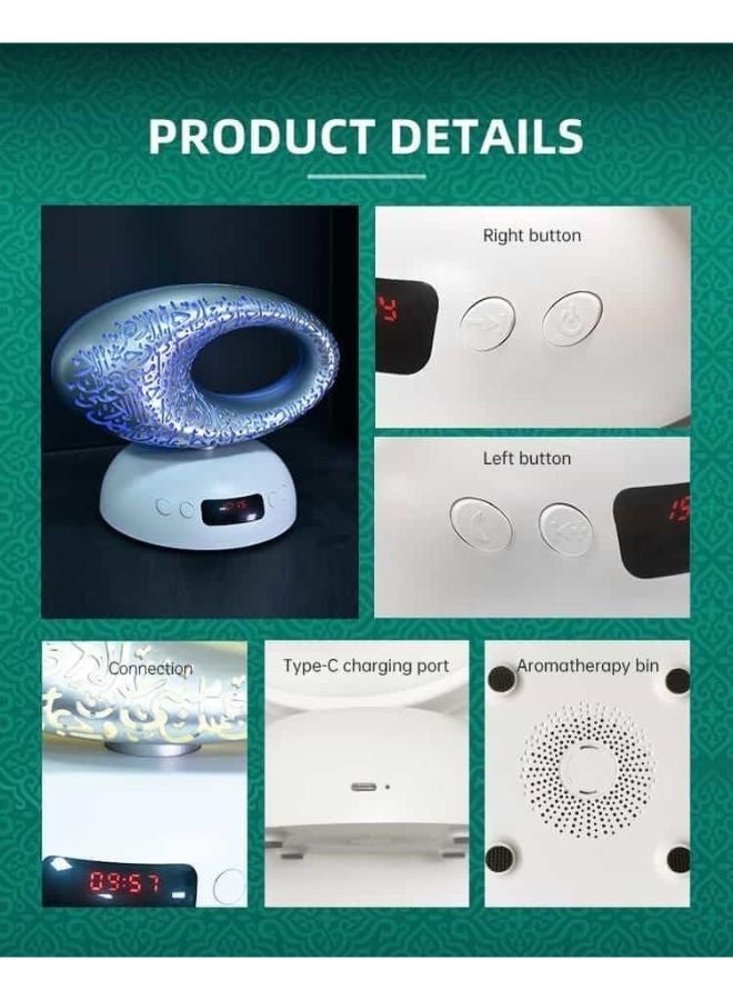 Equantu SQ606 Premium Quran Speaker Museum Of The Future Design Digital Quran Speaker Wireless LED with Azan Clock and App control - Image 4