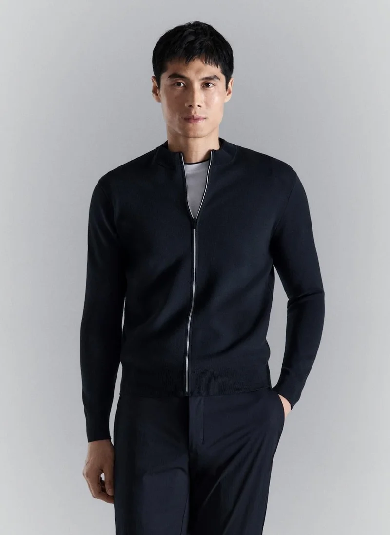 Mango Man Comfort stretch knit cardigan