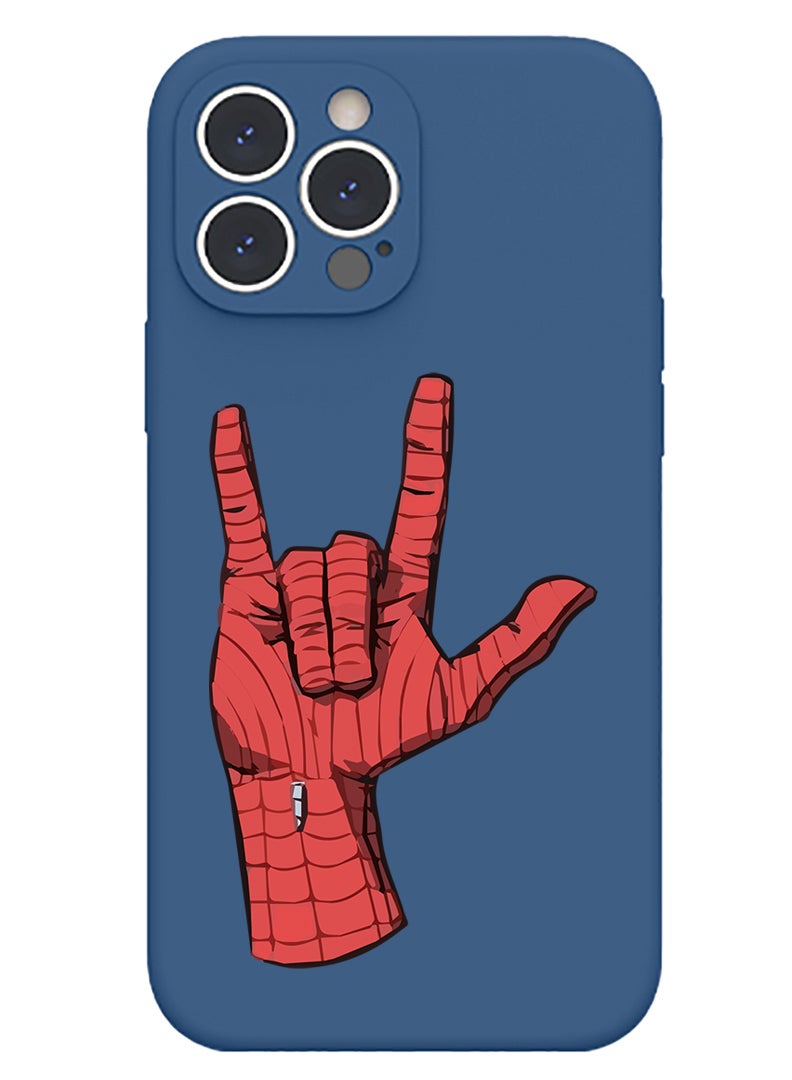 Theodor Protective Slim Fit Case Liquid Silicone Cover with Full Body Protection Anti-Scratch Shockproof Case For iPhone 13 Pro Blue  - Squid B - Image 1