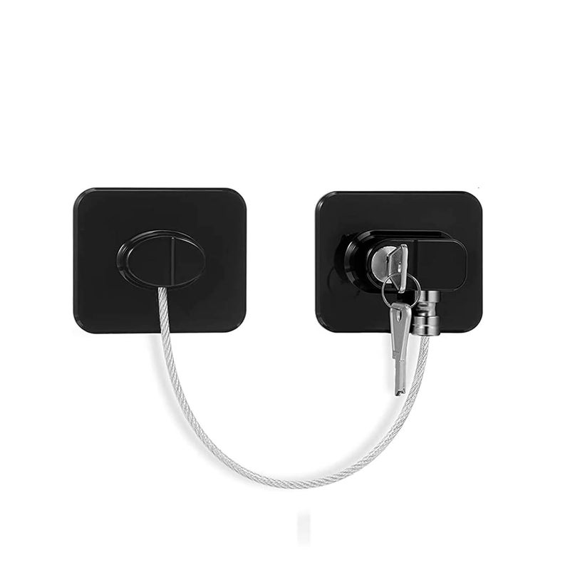 Baby Safety Furniture Anchors 10PCS Cabinet Locks with Keys Black Key Lock - Image 2