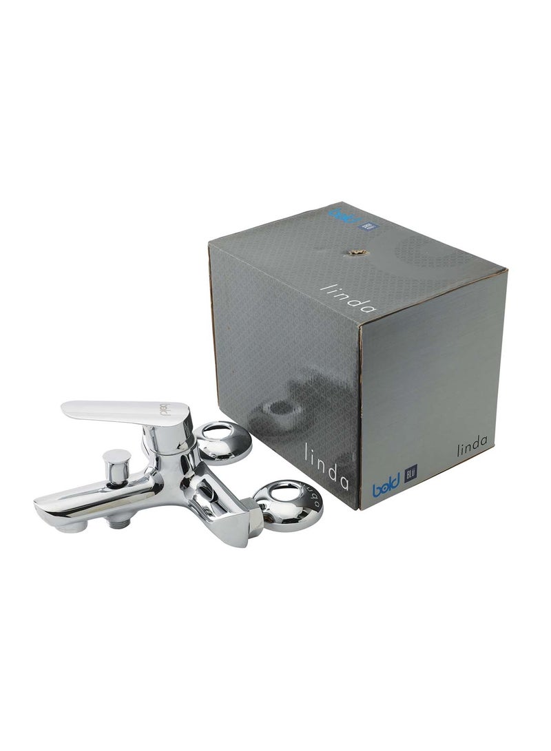 Bold Linda Bath Shower Mixer – Premium Brass Body with Durable Chrome Finish – Smooth Move Technology – Corrosion-Resistant, Stylish, and Long-Lasting for Modern Bathrooms – Silver - Image 2