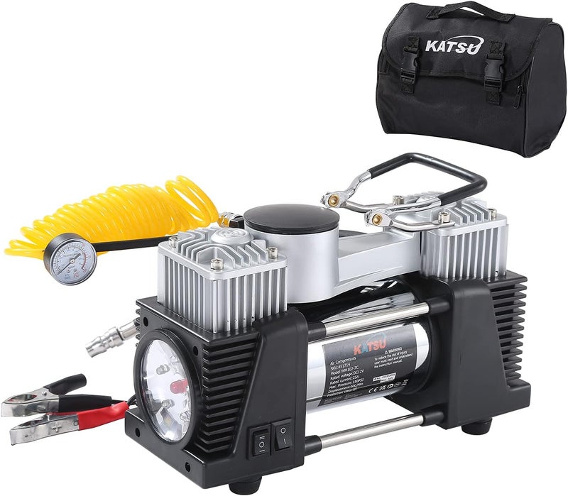KATSU Tools أداة كاتسو 451714 مضخة هواء احترافية للإطارات ذات حجم كبير 12 فولت للسيارات والشاحنات - Image 1