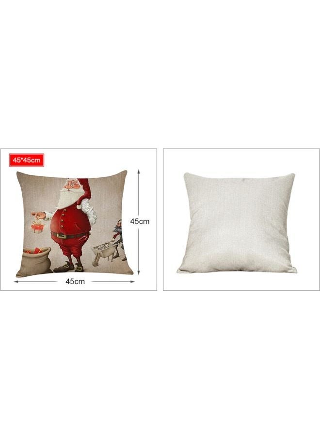 NIBEMINENT Themed Throw Pillow Cover Beige/Red/White 18x18inch  - Image 3