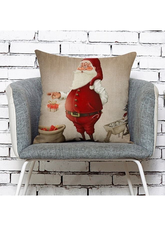 NIBEMINENT Themed Throw Pillow Cover Beige/Red/White 18x18inch  - Image 2