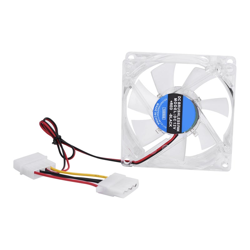 80mm LED Light 12V 4Pin Mute PC Case Cooling Fan Computer Cooler Colorful - Image 4