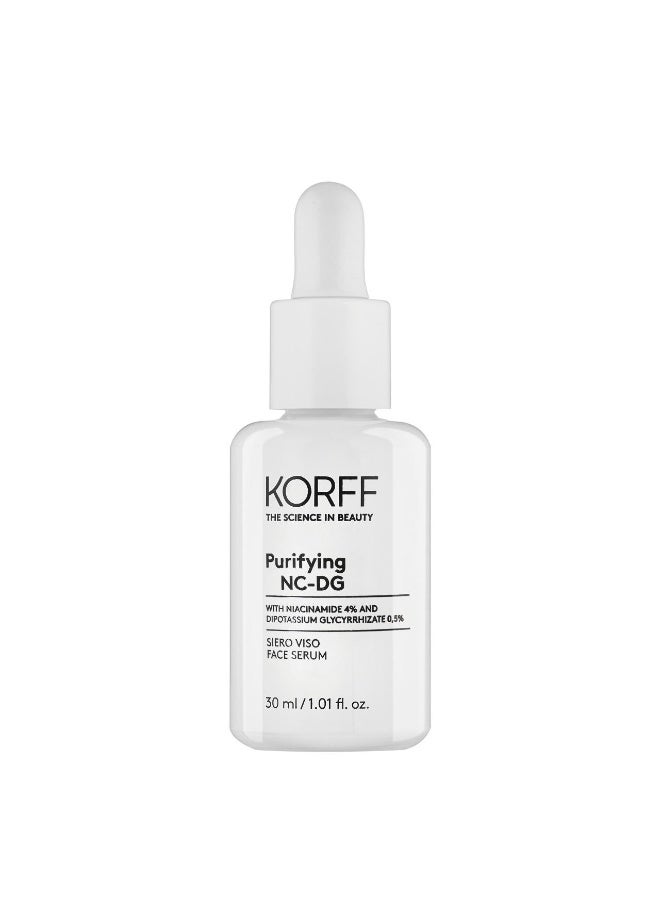 Korff Purifying NC-DG Face Serum 30ml Oil Control Formula with Niacinamide Reduces Pores Helps Balance Sebum Minimize Imperfections Brightens Skin Tone Suitable for Oily Combination and Acne ProneSkin