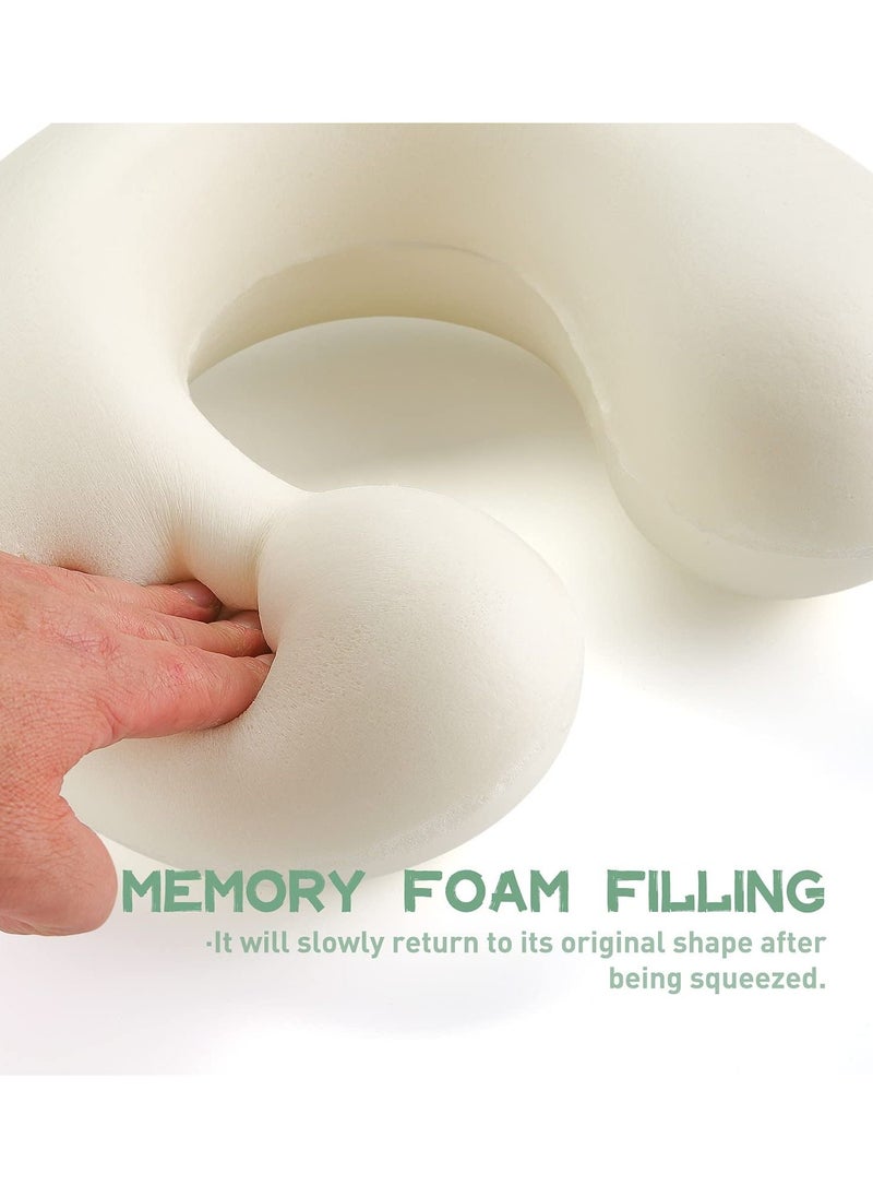 SYOSI - Travel Neck Pillow, Memory Foam Neck Pillow Provides Dual Support for Neck and Chin in Any Sleeping Position in Airplane, Car, and Home, Comfortable Travel Pillow, Airplane Travel Accessories - Image 1