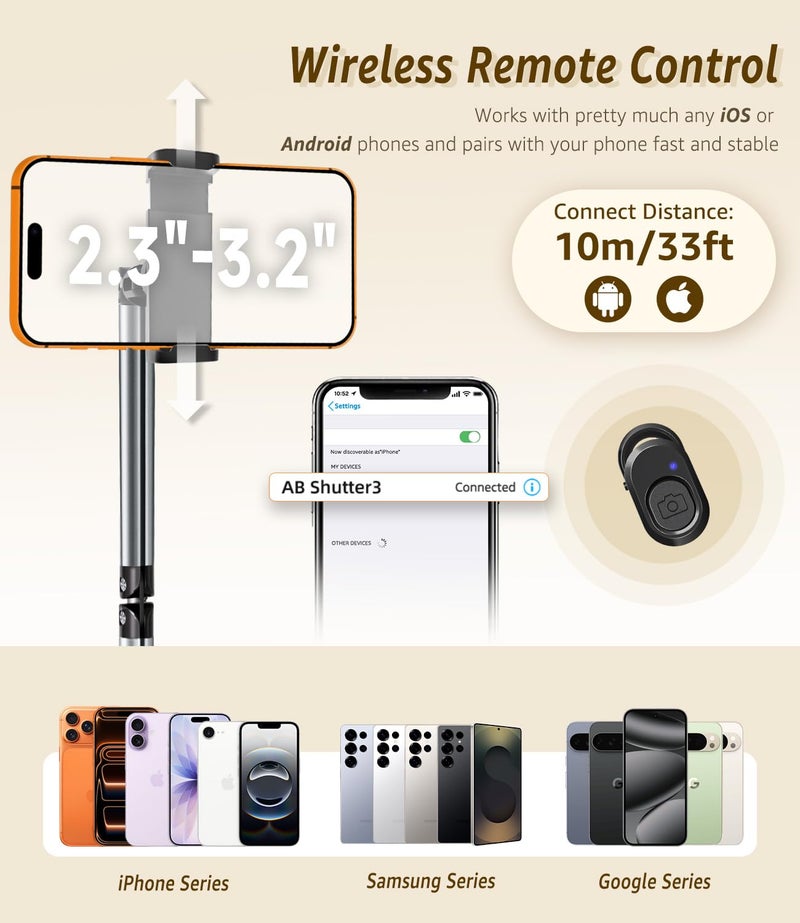 Arsoer Phone Floor Stand, Cell Phone Stand with Flexible Arm for Bed, 69" Height Adjustable iPhone Stand, Stable Overhead Tripod with 360Â°Rotatable Phone Holder & Remote for Recording, Sofa, Desk - Image 5