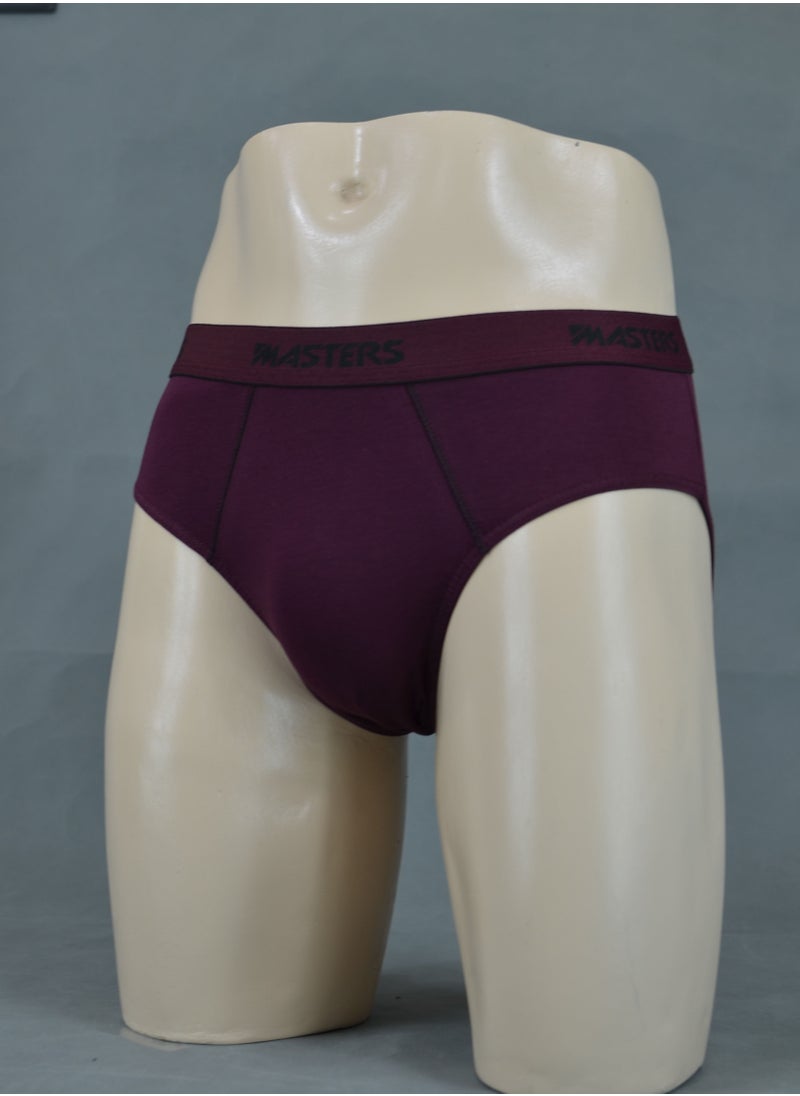 Jet - Masters Underwear For Men Brief Cotton Stretch - Burgundy - Image 1