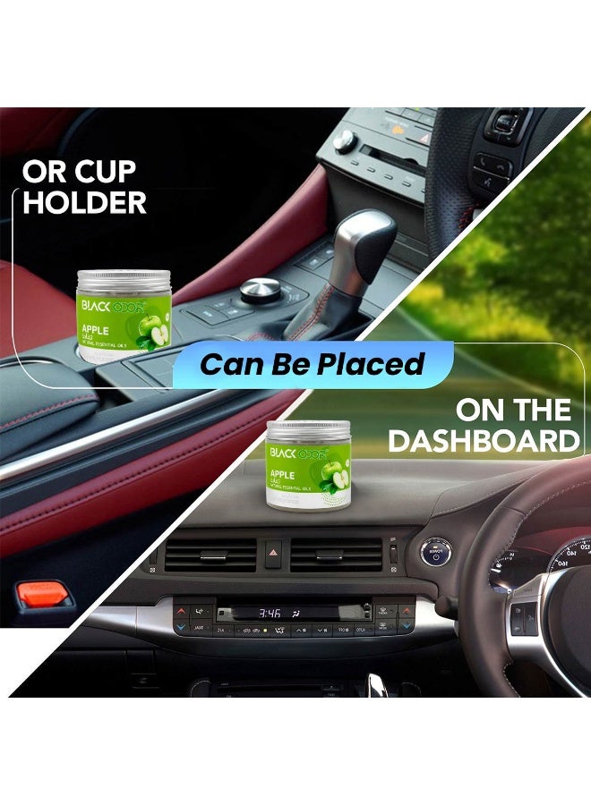 BLACK ODOR Combo 5 pcs BLACK ODOR Apple Air Freshener Gel – Natural Essential Oil Based Car & Home Fragrance, Long Lasting Non Toxic Spill Proof Air Freshener for Car Dashboard, Cup Holder, Office, Bedroom & Living Spaces - Image 5