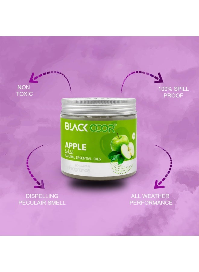 BLACK ODOR Combo 5 pcs BLACK ODOR Apple Air Freshener Gel – Natural Essential Oil Based Car & Home Fragrance, Long Lasting Non Toxic Spill Proof Air Freshener for Car Dashboard, Cup Holder, Office, Bedroom & Living Spaces - Image 3