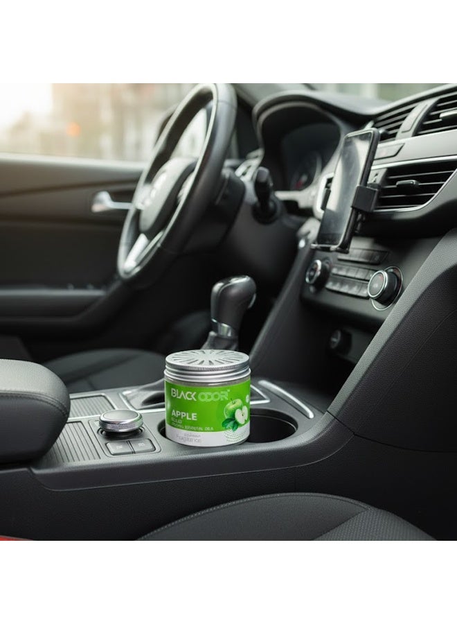 BLACK ODOR Combo 5 pcs BLACK ODOR Apple Air Freshener Gel – Natural Essential Oil Based Car & Home Fragrance, Long Lasting Non Toxic Spill Proof Air Freshener for Car Dashboard, Cup Holder, Office, Bedroom & Living Spaces - Image 4