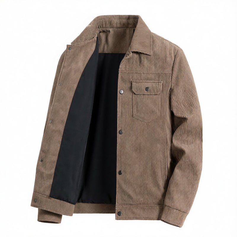 Men's Corduroy Jacket Casual Lapel Workwear Outerwear - Image 5