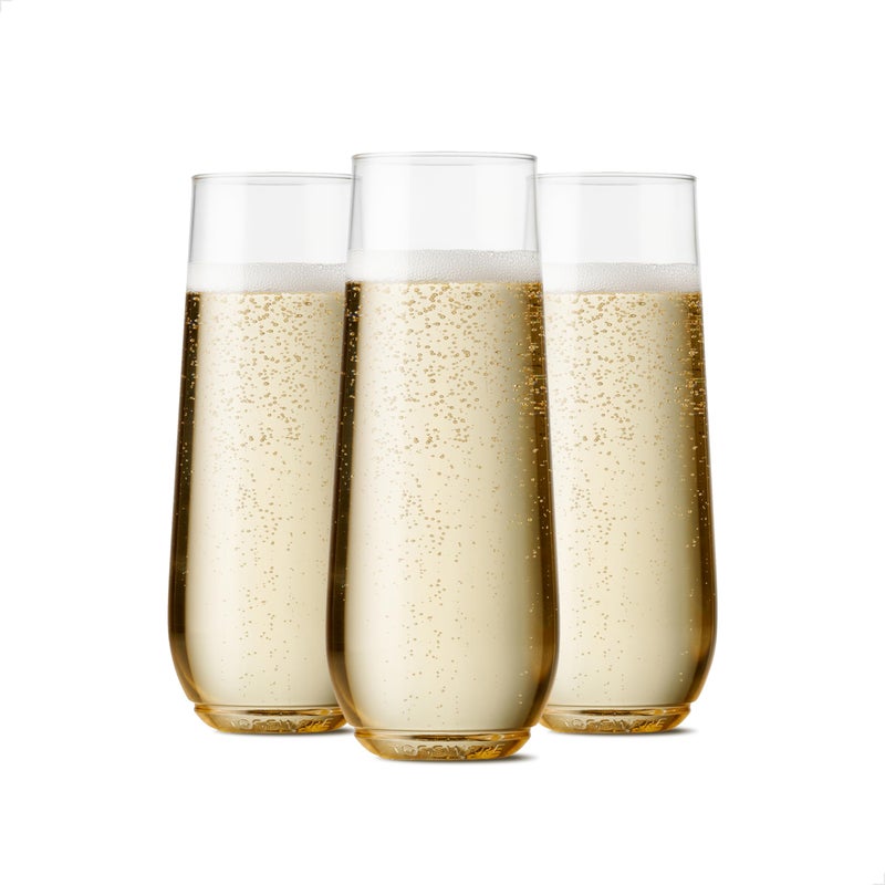 TOSSWARE POP 9oz Flute SET OF 24 Premium Quality, Recyclable, Unbreakable & Crystal Clear Plastic Champagne Glasses - Image 1