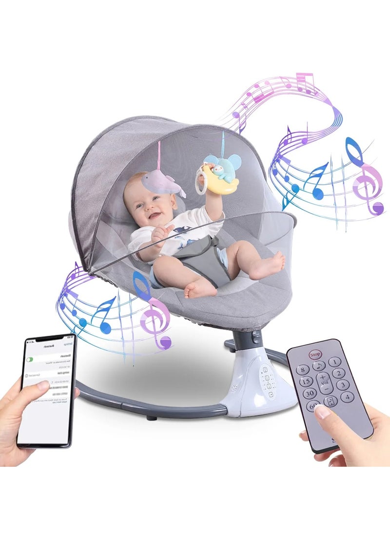 Bukela - 2-in-1 Electric Baby Swing & Bouncer | Auto Infant Rocker with Smart Sensor | Bluetooth Music, 12 Lullabies & Remote Control | Adjustable Speeds & 4 Timers for Newborns - Image 1